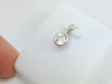 10k White Gold Round Cut Cubic Zirconia (CZ) Solitaire Pendent