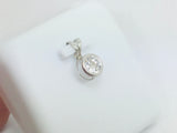 10k White Gold Round Cut Cubic Zirconia (CZ) Solitaire Pendent