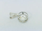 10k White Gold Round Cut Cubic Zirconia (CZ) Solitaire Pendent