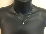 10k White Gold Round Cut Cubic Zirconia (CZ) Solitaire Pendent