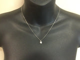 10k White Gold Round Cut Cubic Zirconia (CZ) Solitaire Pendent
