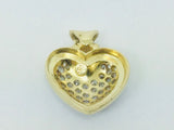 14k Yellow Gold Round Cut 57pt Cubic Zirconia (CZ) Heart Pendent
