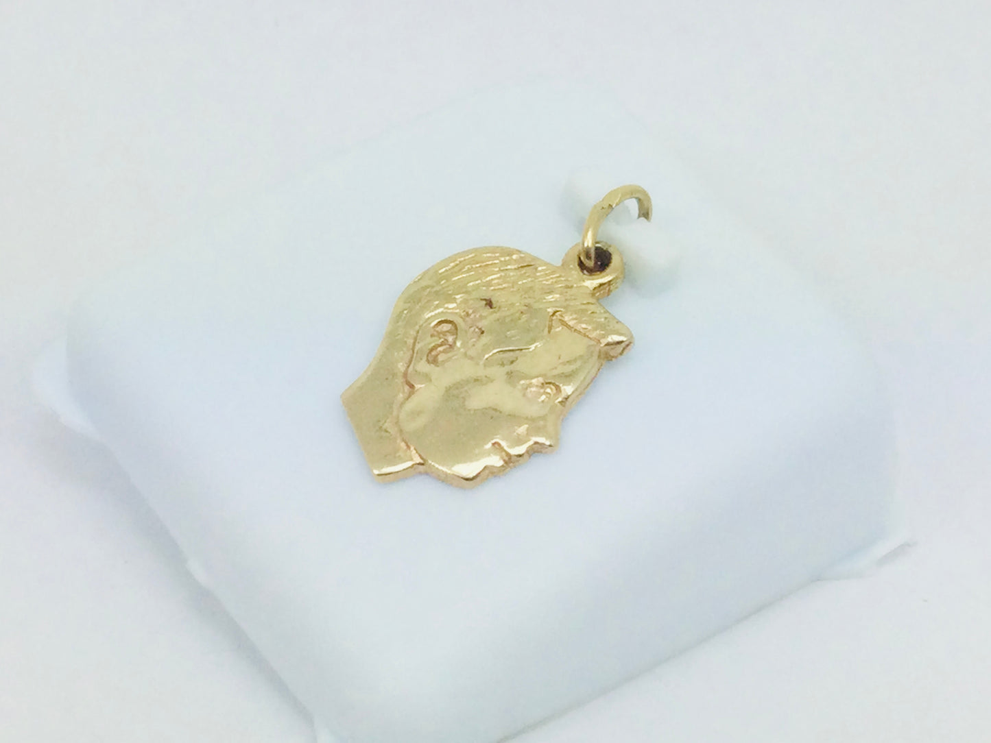 10k Yellow Gold Side Profile Face Boy Pendent