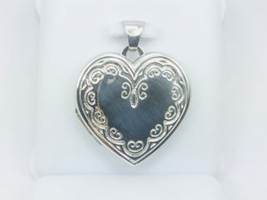 10k White Gold Heart Locket Pendent