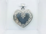 10k White Gold Heart Locket Pendent