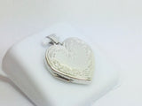 10k White Gold Heart Locket Pendent