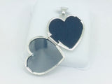 10k White Gold Heart Locket Pendent