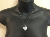 10k White Gold Heart Locket Pendent