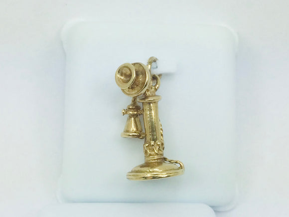 9k Yellow Gold Old Fashion Telephone Pendent