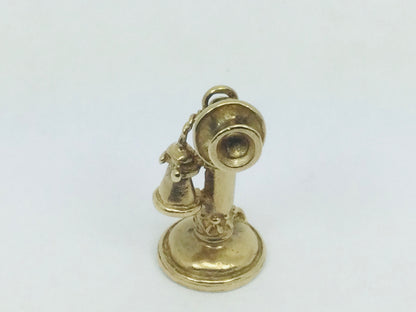 9k Yellow Gold Old Fashion Telephone Pendent