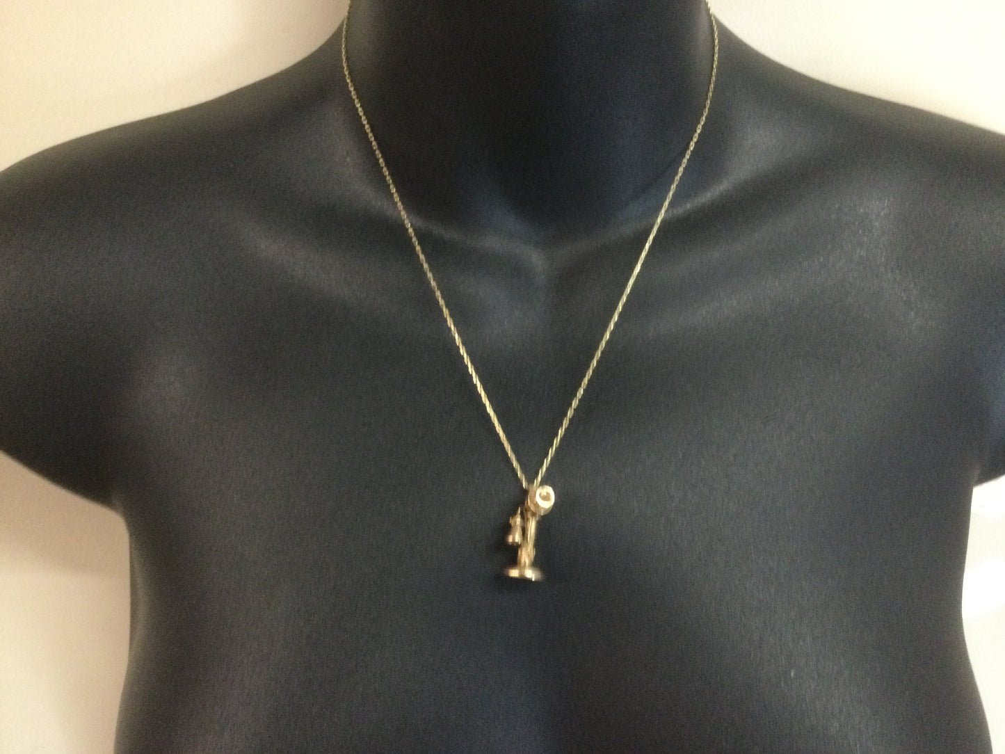 9k Yellow Gold Old Fashion Telephone Pendent