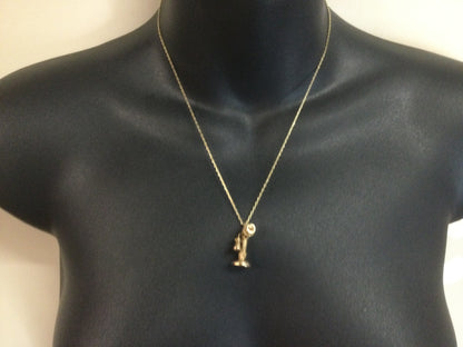 9k Yellow Gold Old Fashion Telephone Pendent
