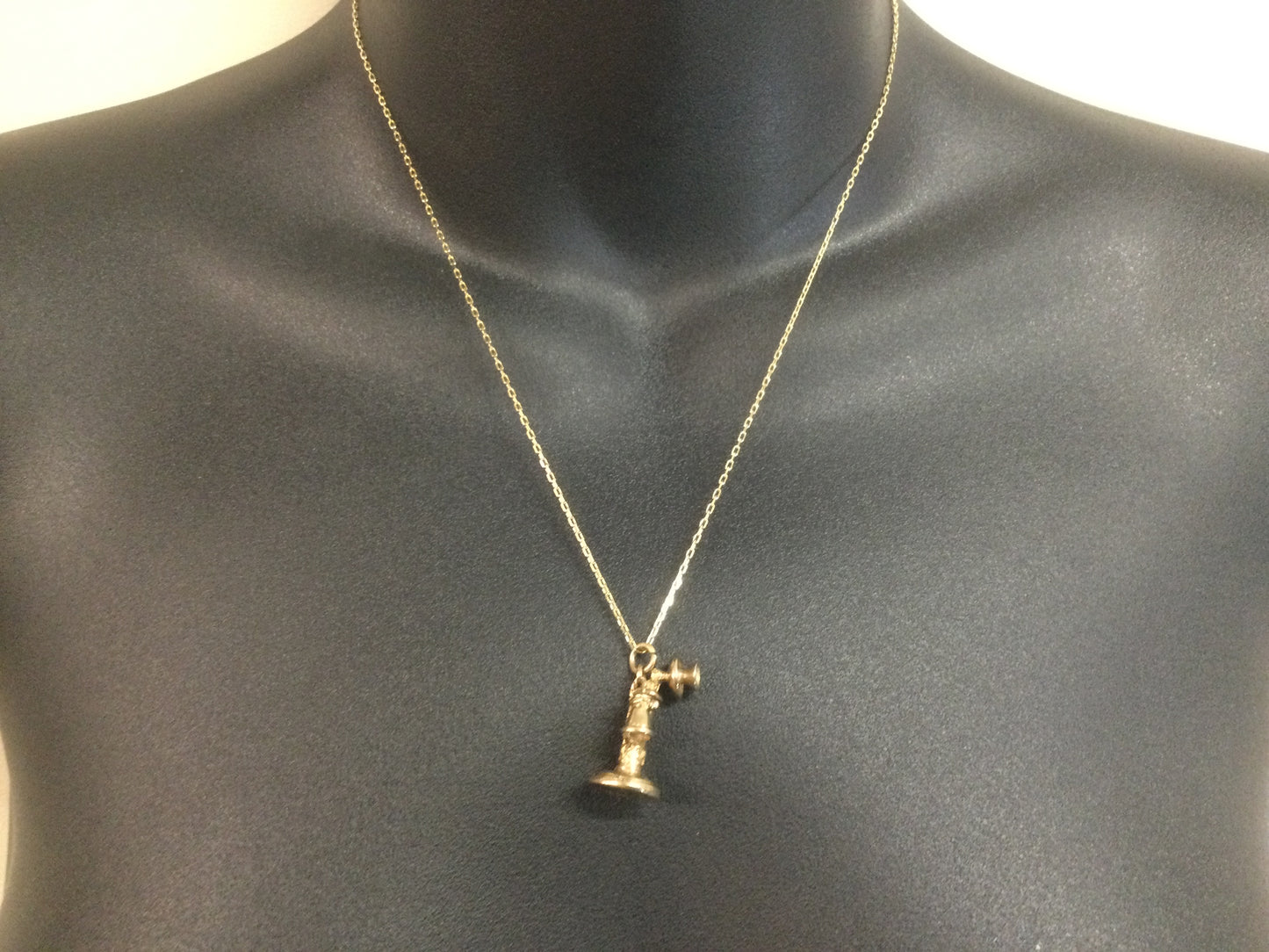 9k Yellow Gold Old Fashion Telephone Pendent