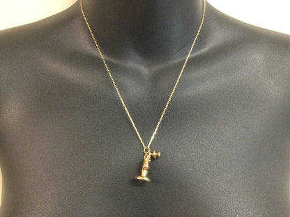9k Yellow Gold Old Fashion Telephone Pendent