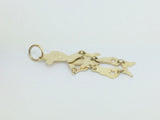 10k Yellow Gold Dangling Cowboy (with Moving Arms & Legs) Pendent