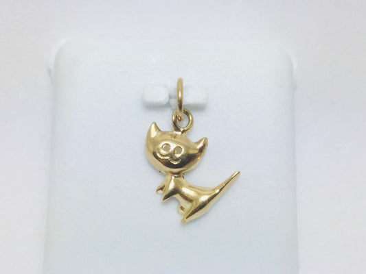 10k Yellow Gold Cat Kitten Pendent