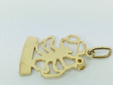 10k Yellow Gold Round Cut Citrine Scorpio Horoscope (Oct-Nov) Pendent