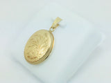 10k Yellow Gold Oval Floral Locket Pendent