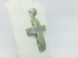 10k Yellow Gold Round Cut 2.6ct Diamond Cross Pendent