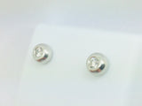 18k White Gold Round Cut 34pt Diamond Solitaire Stud Earrings