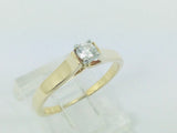 14k Yellow Gold Round Cut 16pt Diamond Solitaire Ring