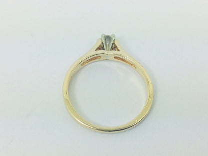 14k Yellow Gold Round Cut 16pt Diamond Solitaire Ring