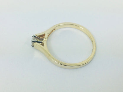 14k Yellow Gold Round Cut 16pt Diamond Solitaire Ring