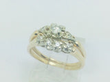 14k Yellow Gold Round Cut 17pt Diamond Engagement and Wedding Ring Set