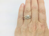 14k Yellow Gold Round Cut 17pt Diamond Engagement and Wedding Ring Set