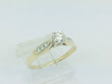 14k Yellow Gold Round Cut 42pt Diamond Solitaire with Diamond Accents Ring