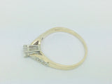 14k Yellow Gold Round Cut 42pt Diamond Solitaire with Diamond Accents Ring
