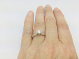 14k Yellow Gold Round Cut 42pt Diamond Solitaire with Diamond Accents Ring