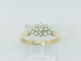 14k Yellow Gold Round Cut 25pt Diamond Cluster Ring