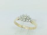 14k Yellow Gold Round Cut 25pt Diamond Cluster Ring