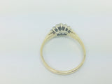 14k Yellow Gold Round Cut 25pt Diamond Cluster Ring