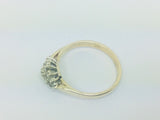 14k Yellow Gold Round Cut 25pt Diamond Cluster Ring