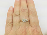 14k Yellow Gold Round Cut 25pt Diamond Cluster Ring