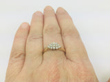 14k Yellow Gold Round Cut 25pt Diamond Cluster Ring