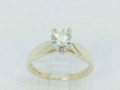 Vintage 14k Gold Brilliant Cut 0.50ct 1/2ct  Diamond Solitaire Engagement / Promise / Commitment Ring