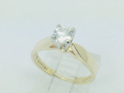 Vintage 14k Gold Brilliant Cut 0.50ct 1/2ct  Diamond Solitaire Engagement / Promise / Commitment Ring