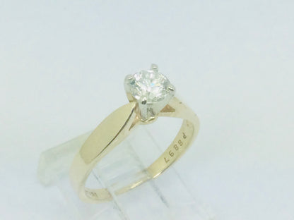 Vintage 14k Gold Brilliant Cut 0.50ct 1/2ct  Diamond Solitaire Engagement / Promise / Commitment Ring