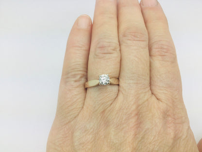 Vintage 14k Gold Brilliant Cut 0.50ct 1/2ct  Diamond Solitaire Engagement / Promise / Commitment Ring