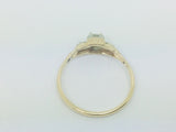 14k Yellow Gold Round Cut 15pt Diamond with Diamond Accent Ring
