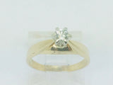 14k Yellow Gold Round Cut 30pt Diamond Solitaire Ring