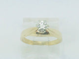 14k Yellow Gold Round Cut 16pt Diamond Solitaire Ring