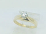 14k Yellow Gold Round Cut 16pt Diamond Solitaire Ring