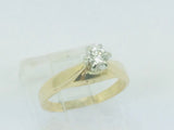 14k Yellow Gold Round Cut 16pt Diamond Solitaire Ring