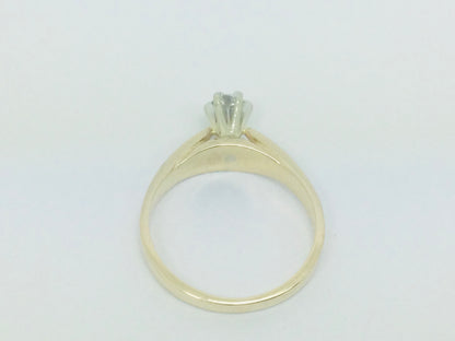 14k Yellow Gold Round Cut 16pt Diamond Solitaire Ring