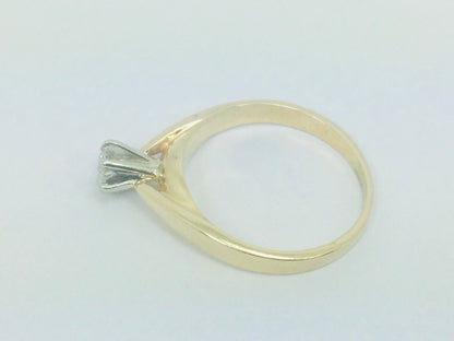 14k Yellow Gold Round Cut 16pt Diamond Solitaire Ring