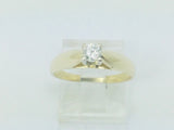 14k Yellow Gold Round Cut 23pt Diamond Solitaire Ring